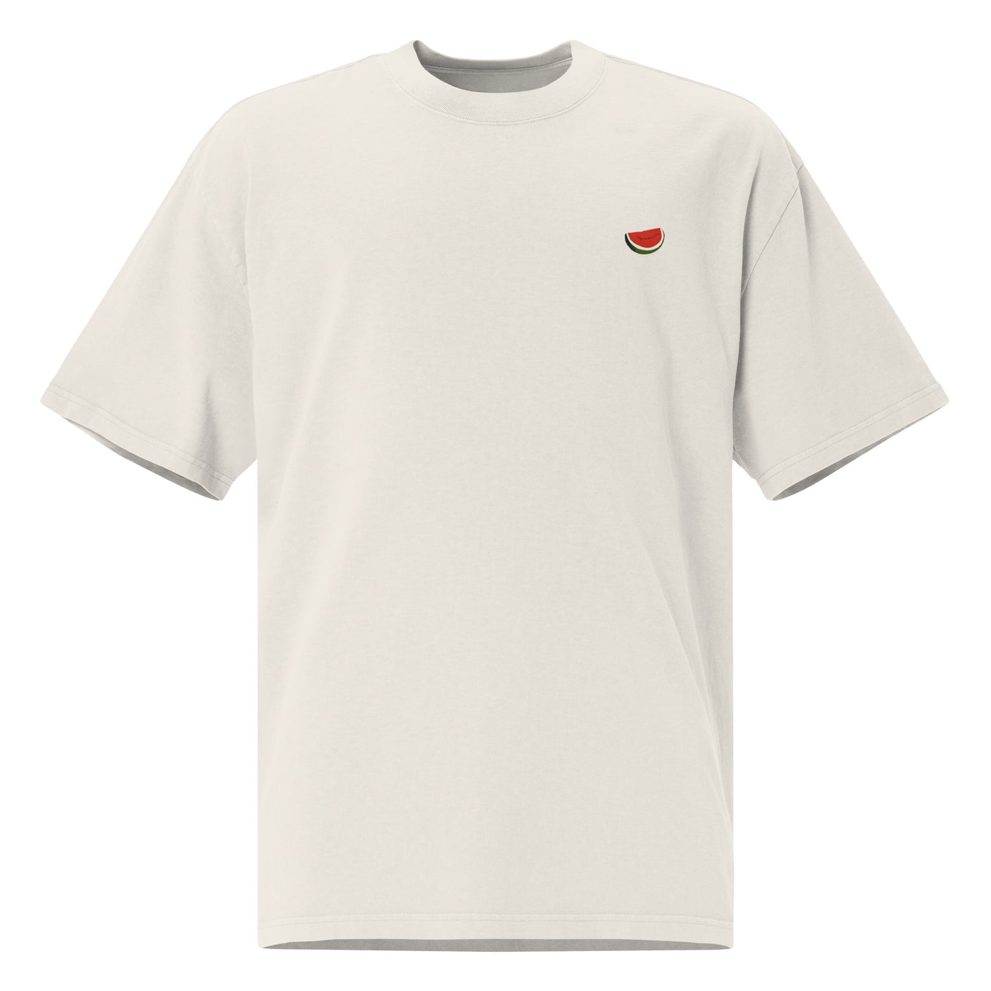 Oversized faded t-shirt with watermelon logo