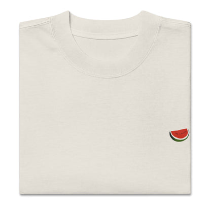 Oversized faded t-shirt with watermelon logo