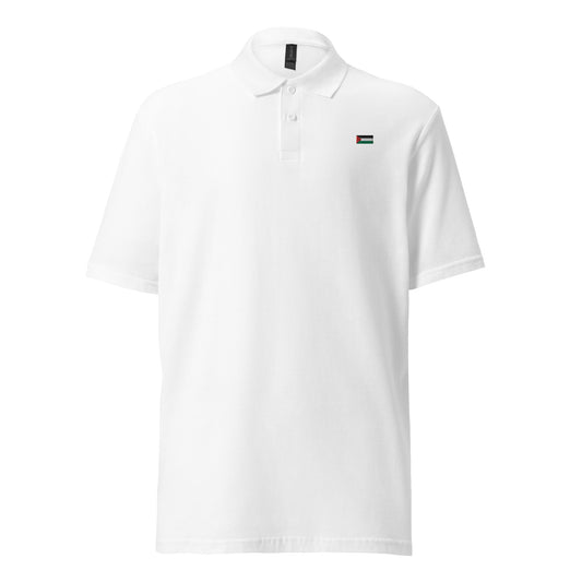 Unisex pique polo shirt with Palestine flag as logo